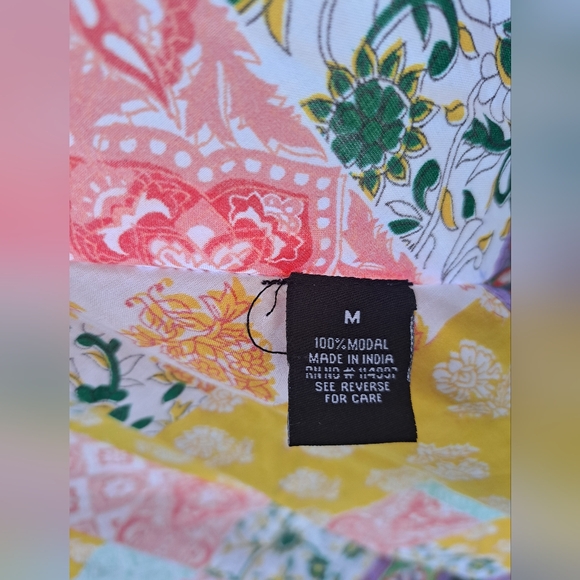 TOLANI COLLECTION WOMEN'S PRINTED OPEN FRONT WOVEN KIMONO MULTICOLOR SzM NWT! - Picture 6 of 7